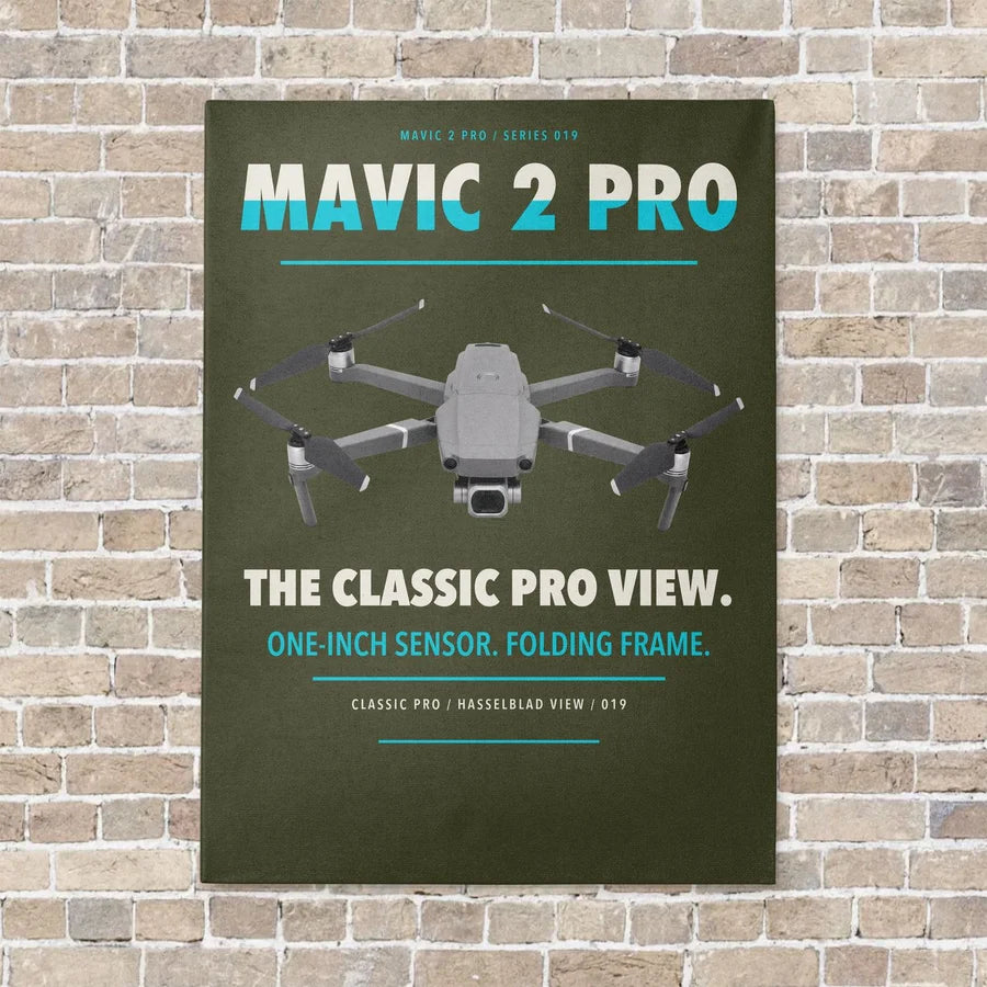 DJI Mavic 2 Pro vertical canvas print - no frame - green army background