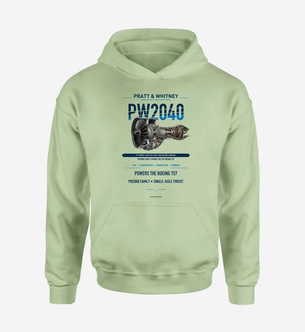 PW2040 design on light green hoodie single side