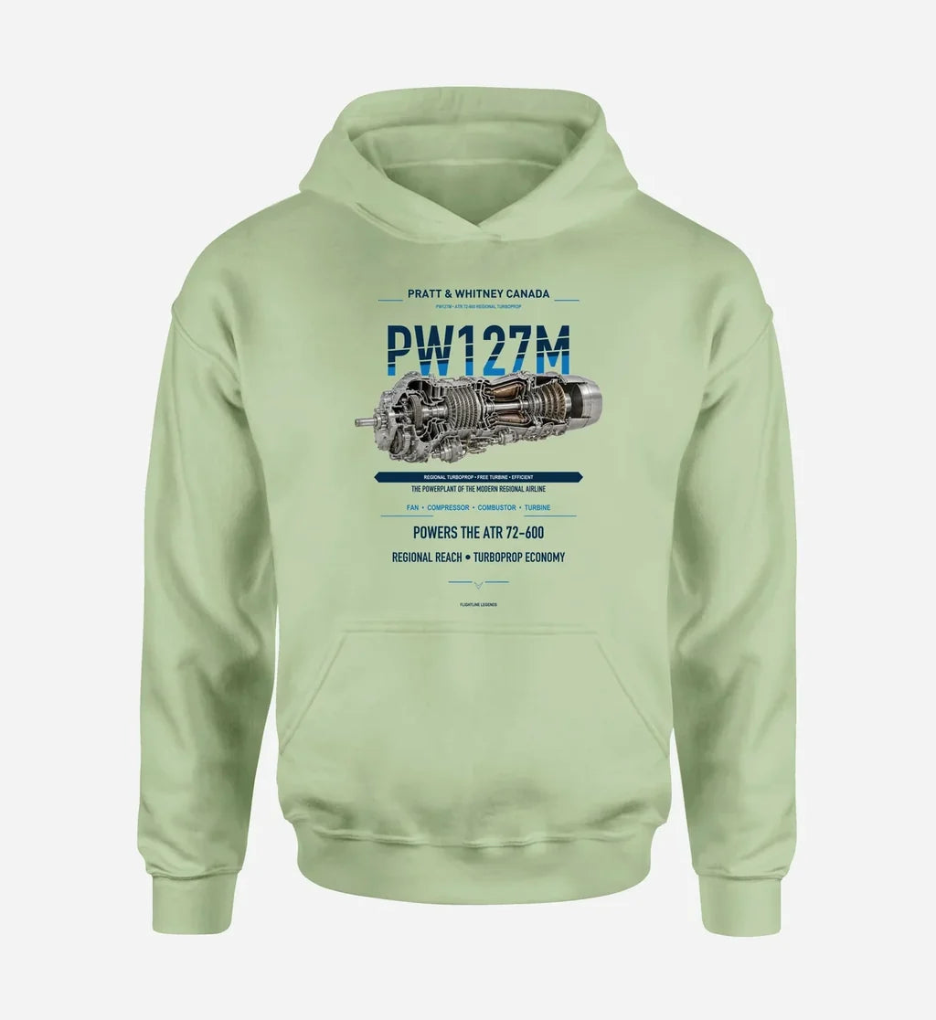 PW127M design on light green hoodie single side