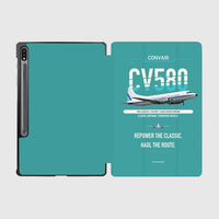 Thumbnail for Convair 580 design on turquoise samsung tablet tablet case