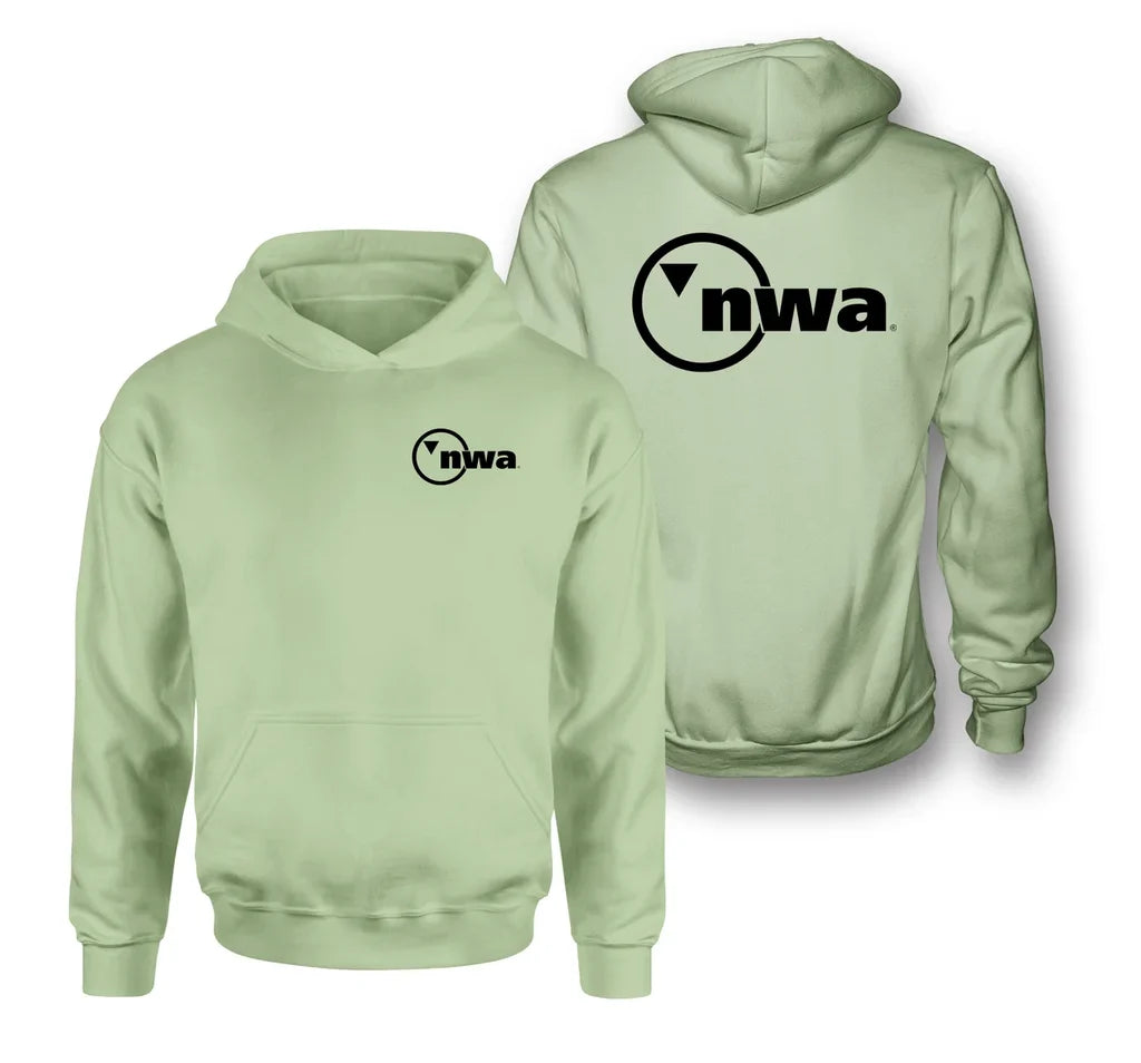 Northwest Airlines NEW logo on light green double side hoodie