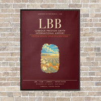 Thumbnail for Lubbock Preston Smith International Airport LBB - Canvas Framed - Dark Red