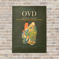 Thumbnail for Asturias Airport OVD vertical canvas print - no frame - green army background