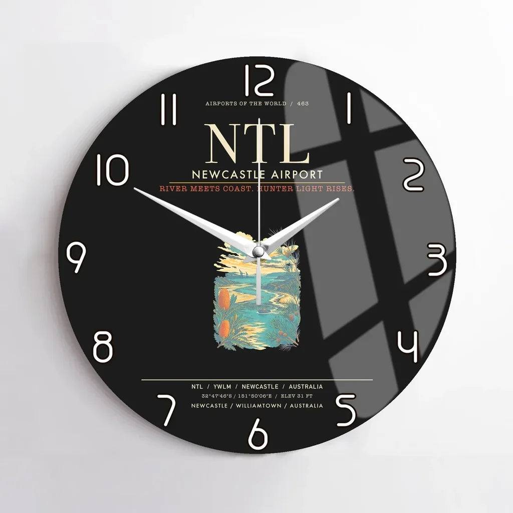 Newcastle Airport NTL Wall-Clock No-Frame - Black