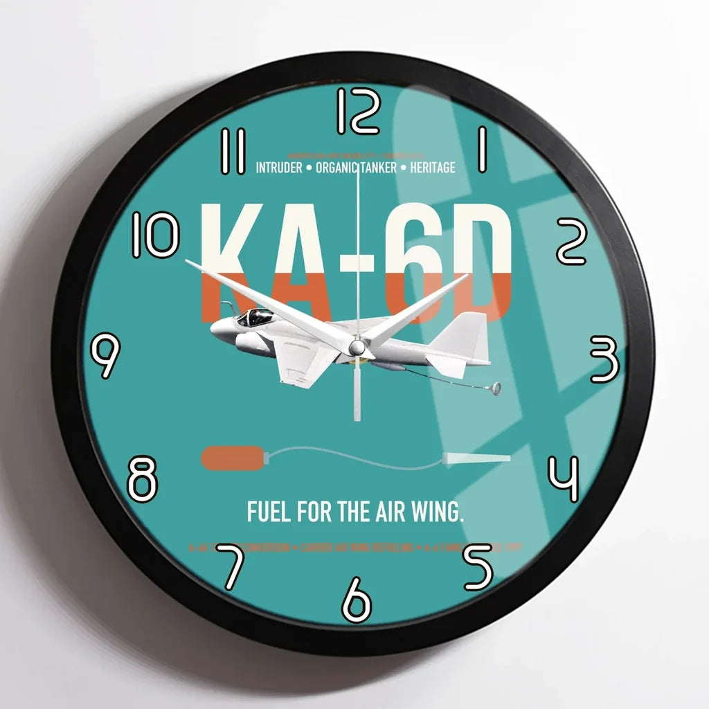 KA-6D Intruder design on turquoise framed wall clock