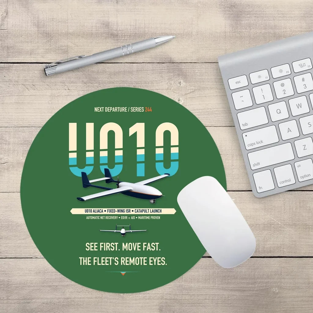 Airbus U010 Aliaca Fixed-wing design on green round mouse pad