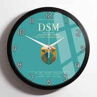 Thumbnail for Des Moines International Airport (DSM) design on turquoise framed wall clock