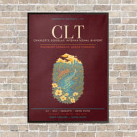 Thumbnail for Charlotte Douglas International Airport CLT - Canvas Framed - Dark Red
