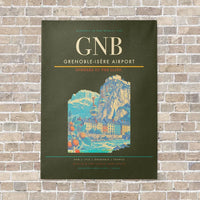 Thumbnail for Grenoble-Isère Airport GNB vertical canvas print - no frame - green army background