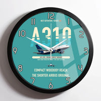 Thumbnail for Airbus A310-200 design on turquoise framed wall clock
