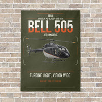 Thumbnail for Bell 505 Jet Ranger X vertical canvas print - no frame - green army background