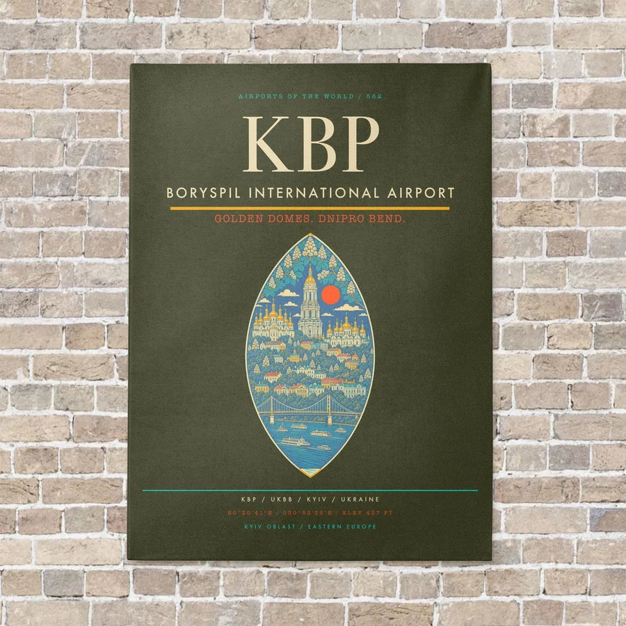 Boryspil International Airport KBP - Canvas No Frame - Green Army