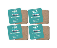 Thumbnail for Beechcraft King Air 260 design on turquoise 4 pieces set coaster