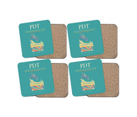 Thumbnail for Eastern Oregon Regional Airport (PDT) design on turquoise 4 pieces set coaster