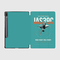 Thumbnail for Saab JAS 39C Gripen design on turquoise samsung tablet tablet case