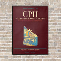 Thumbnail for Copenhagen Airport Kastrup CPH - Canvas Framed - Dark Red