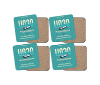 Thumbnail for Airbus U030 Flexrotor design on turquoise 4 pieces set coaster
