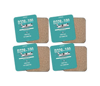 Thumbnail for Dornier D328-100 design on turquoise 4 pieces set coaster