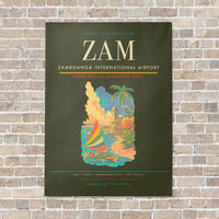 Thumbnail for Zamboanga International Airport ZAM vertical canvas print - no frame - green army background
