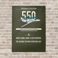 Thumbnail for Cessna Citation 550 - Citation II vertical canvas print - no frame - green army background