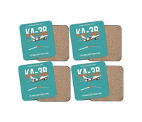 Thumbnail for KA-3B Skywarrior design on turquoise 4 pieces set coaster