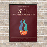 Thumbnail for St. Louis Lambert International Airport STL - Canvas Framed - Dark Red