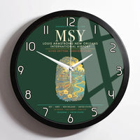 Thumbnail for Louis Armstrong New Orleans International Airport MSY Wall-Clock Framed - Dark Green