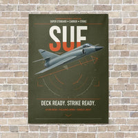 Thumbnail for Dassault Super Étendard vertical canvas print - no frame - green army background