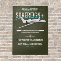Thumbnail for Cessna Citation Sovereign+ vertical canvas print - no frame - green army background