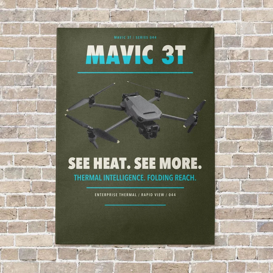 DJI Mavic 3 Thermal vertical canvas print - no frame - green army background