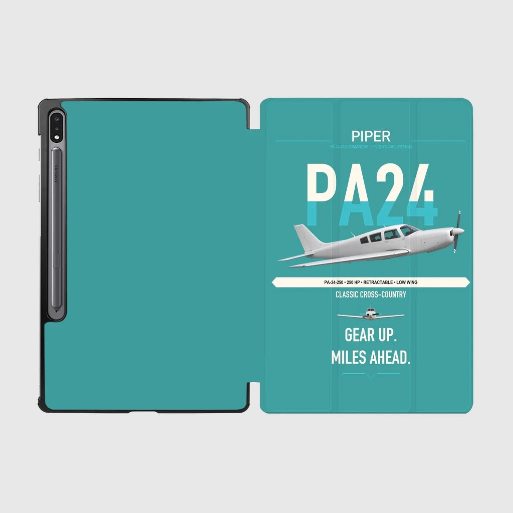 Piper PA-24-250 Comanche 250 design on turquoise samsung tablet tablet case