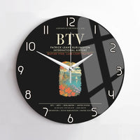 Thumbnail for Patrick Leahy Burlington International Airport BTV Wall-Clock No-Frame - Black