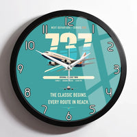 Thumbnail for Boeing 737-300 Classic design on turquoise framed wall clock