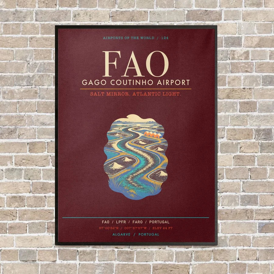 Gago Coutinho Airport Faro FAO - Canvas Framed - Dark Red