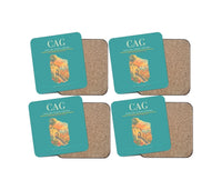 Thumbnail for Cagliari Elmas Airport CAG Coaster 4-Pieces-Set - Turquoise