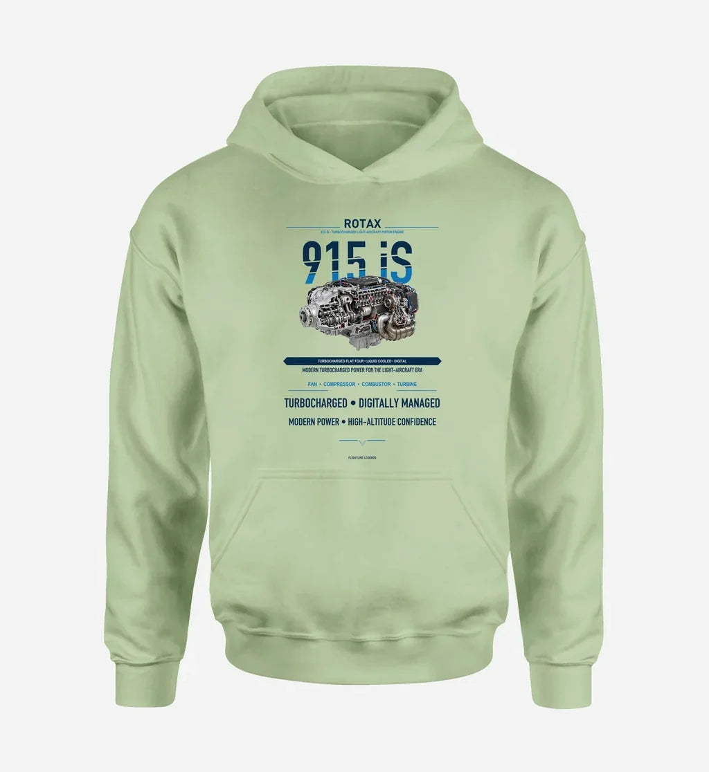 915 iS design on light green hoodie single side