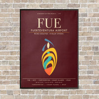 Thumbnail for Fuerteventura Airport FUE - Canvas Framed - Dark Red