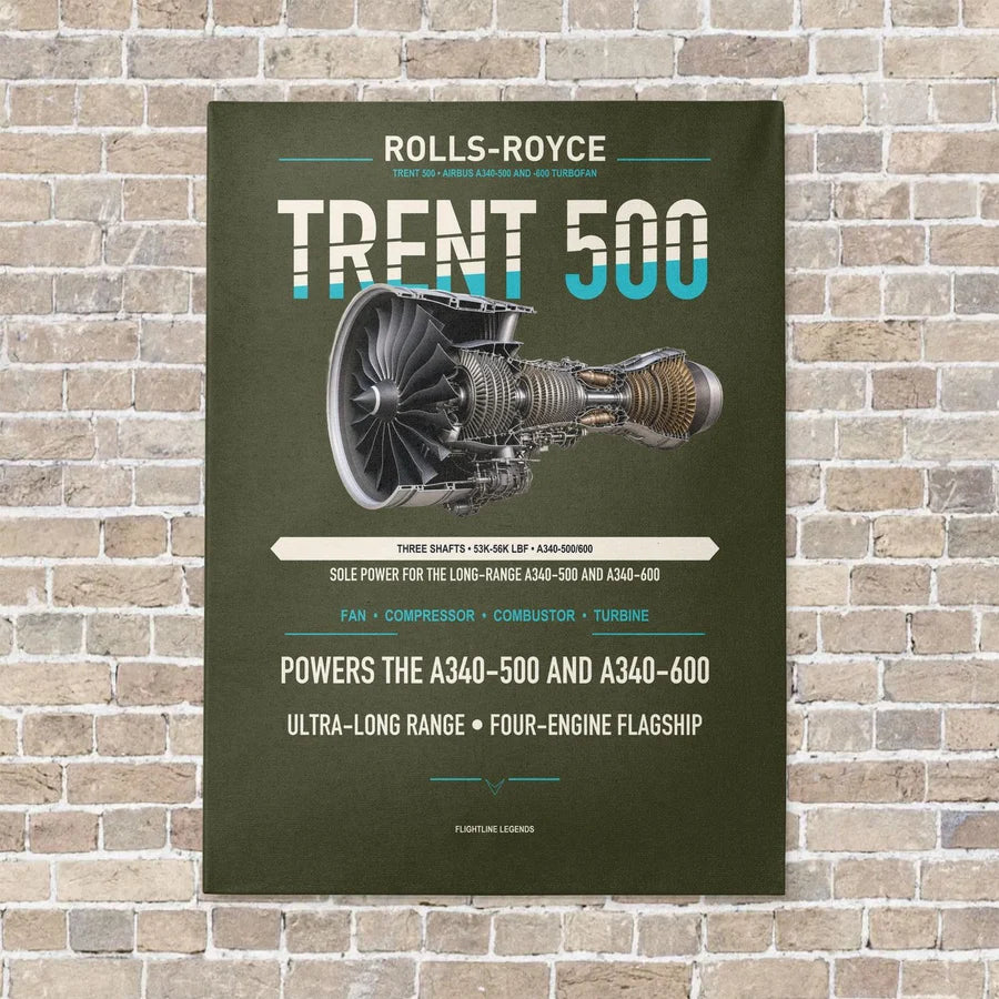 TRENT 500 vertical canvas print - no frame - green army background