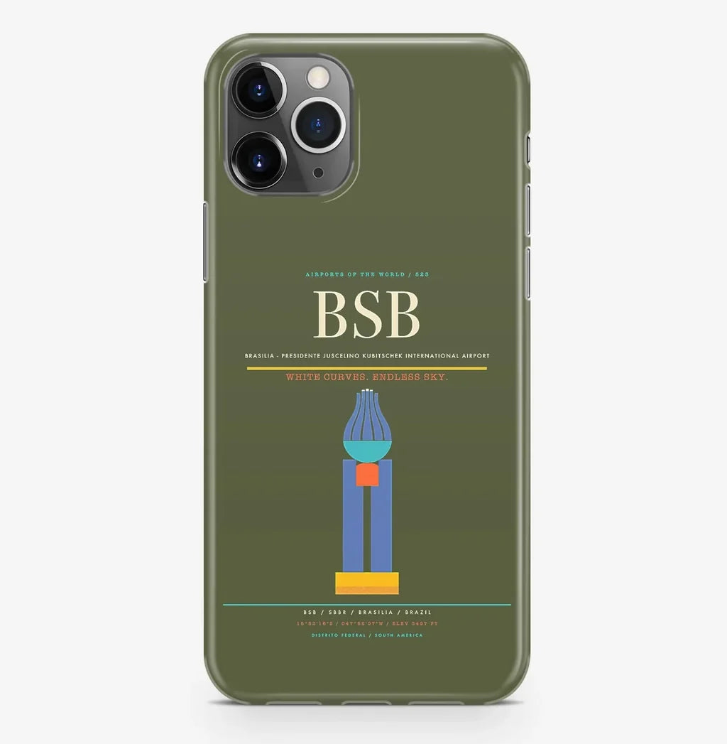 Brasilia Airport (BSB) design on green army iPhone 16 Pro MagSafe case