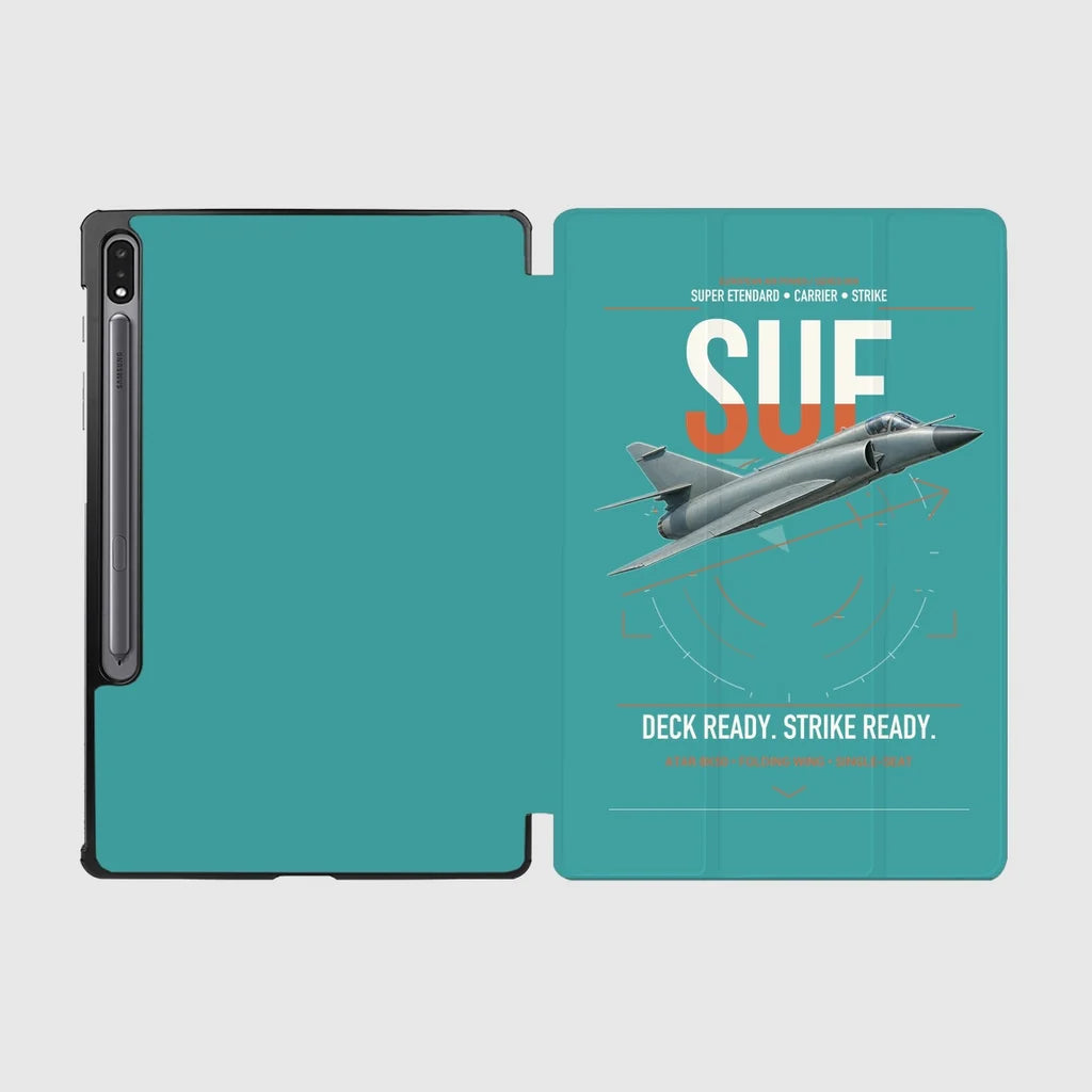 Dassault Super Étendard design on turquoise samsung tablet tablet case