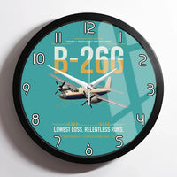 Thumbnail for B-26G Marauder design on turquoise framed wall clock