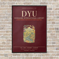 Thumbnail for Dushanbe International Airport DYU - Canvas Framed - Dark Red