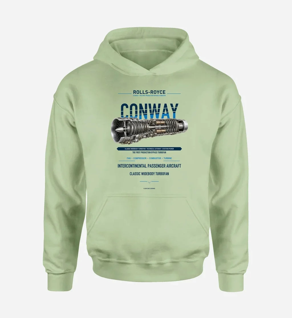 CONWAY design on light green hoodie single side
