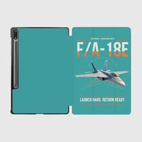 Thumbnail for F-A-18E Super Hornet design on turquoise samsung tablet tablet case
