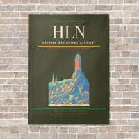 Thumbnail for Helena Regional Airport HLN vertical canvas print - no frame - green army background