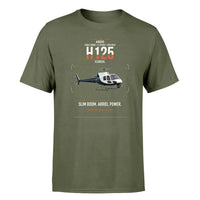 Thumbnail for Airbus H125 design on green army t-shirt, single-side print