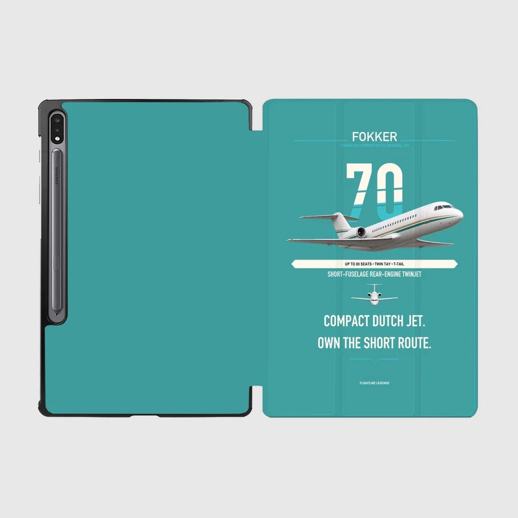 Fokker 70 design on turquoise samsung tablet tablet case