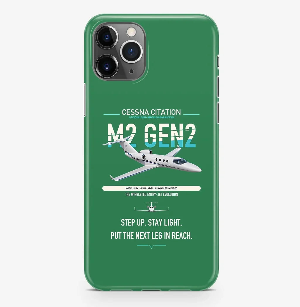 Cessna Citation M2 Gen2 design on green magsafe iphone case, for iPhone Pro Max