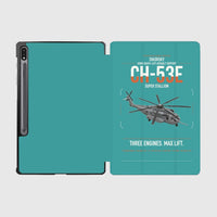 Thumbnail for Sikorsky CH-53E Super Stallion design on turquoise samsung tablet tablet case