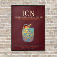 Thumbnail for Incheon International Airport ICN - Canvas Framed - Dark Red
